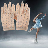 Maxbell Women Figure Skating Gloves Girls with Rhinestones for Show Competition XS