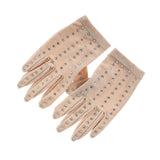 Maxbell Women Figure Skating Gloves Girls with Rhinestones for Show Competition M