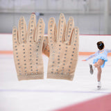 Maxbell Women Figure Skating Gloves Girls with Rhinestones for Show Competition M