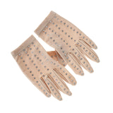 Maxbell Women Figure Skating Gloves Girls with Rhinestones for Show Competition L
