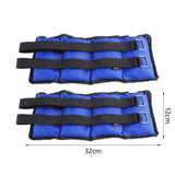Maxbell 2x Wrist Ankle Weights Women Men Strength Training Arm Leg Weight Straps 2KG 32x12cm
