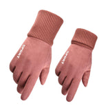 Maxbell Winter Warm Sports Gloves Suede Anti Slip for Running Skating Cold Weather Women Pink