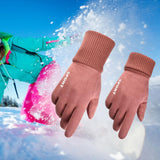Maxbell Winter Warm Sports Gloves Suede Anti Slip for Running Skating Cold Weather Women Pink