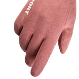 Maxbell Winter Warm Sports Gloves Suede Anti Slip for Running Skating Cold Weather Women Pink