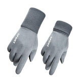 Maxbell Winter Warm Sports Gloves Suede Anti Slip for Running Skating Cold Weather Women Blue Green