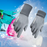 Maxbell Winter Warm Sports Gloves Suede Anti Slip for Running Skating Cold Weather Women Blue Green