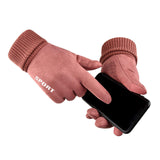 Maxbell Winter Warm Sports Gloves Suede Anti Slip for Running Skating Cold Weather Men  Black