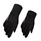 Maxbell Winter Warm Sports Gloves Suede Anti Slip for Running Skating Cold Weather Men  Black