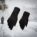 Maxbell Winter Warm Sports Gloves Suede Anti Slip for Running Skating Cold Weather Men  Black