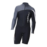 Maxbell Diving Suit Long Sleeve Front Zip for Water Sports Scuba Diving Snorkeling Black Grey 2XL