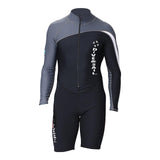 Maxbell Diving Suit Long Sleeve Front Zip for Water Sports Scuba Diving Snorkeling Black Grey 2XL