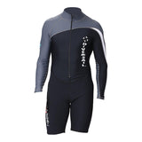 Maxbell Diving Suit Long Sleeve Front Zip for Water Sports Scuba Diving Snorkeling Black Grey 2XL