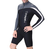 Maxbell Diving Suit Long Sleeve Front Zip for Water Sports Scuba Diving Snorkeling Black Grey 2XL