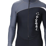 Maxbell Diving Suit Long Sleeve Front Zip for Water Sports Scuba Diving Snorkeling Black Grey 2XL