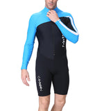 Maxbell Diving Suit Long Sleeve Front Zip for Water Sports Scuba Diving Snorkeling Black Blue M