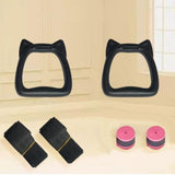 Maxbell Child Gymnastics Rings Cute Cat Head Handle 200kg Capacity for Arm Training 1m
