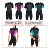 Maxbell Adults Wetsuit Scuba Diving Suit Short Sleeve for Canoeing Dive Surfing Women XS Black