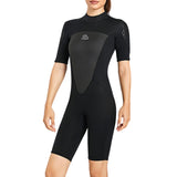 Maxbell Adults Wetsuit Scuba Diving Suit Short Sleeve for Canoeing Dive Surfing Women XS Black