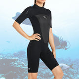 Maxbell Adults Wetsuit Scuba Diving Suit Short Sleeve for Canoeing Dive Surfing Women XS Black