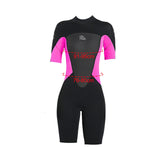 Maxbell Adults Wetsuit Scuba Diving Suit Short Sleeve for Canoeing Dive Surfing Women Pink L