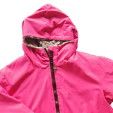 Maxbell Hooded Kids Changing Robe Jacket Suit Outwear Warm Rain Coat Surf Swim Parka Rose Red Grey