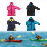 Maxbell Hooded Kids Changing Robe Jacket Suit Outwear Warm Rain Coat Surf Swim Parka Rose Red Grey
