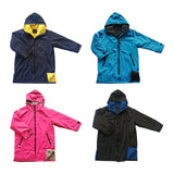 Maxbell Hooded Kids Changing Robe Jacket Suit Outwear Warm Rain Coat Surf Swim Parka Rose Red Grey