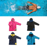 Maxbell Hooded Kids Changing Robe Jacket Suit Outwear Warm Rain Coat Surf Swim Parka Rose Red Grey