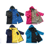 Maxbell Hooded Kids Changing Robe Jacket Suit Outwear Warm Rain Coat Surf Swim Parka Rose Red Grey
