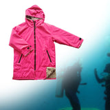 Maxbell Hooded Kids Changing Robe Jacket Suit Outwear Warm Rain Coat Surf Swim Parka Rose Red Grey