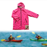 Maxbell Hooded Kids Changing Robe Jacket Suit Outwear Warm Rain Coat Surf Swim Parka Rose Red Grey