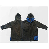 Maxbell Hooded Kids Changing Robe Jacket Suit Outwear Warm Rain Coat Surf Swim Parka Blue Black