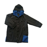 Maxbell Hooded Kids Changing Robe Jacket Suit Outwear Warm Rain Coat Surf Swim Parka Blue Black