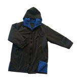 Maxbell Hooded Kids Changing Robe Jacket Suit Outwear Warm Rain Coat Surf Swim Parka Blue Black