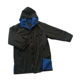 Maxbell Hooded Kids Changing Robe Jacket Suit Outwear Warm Rain Coat Surf Swim Parka Blue Black