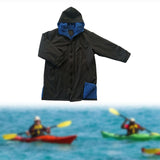 Maxbell Hooded Kids Changing Robe Jacket Suit Outwear Warm Rain Coat Surf Swim Parka Blue Black