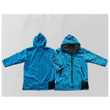 Maxbell Hooded Kids Changing Robe Jacket Suit Outwear Warm Rain Coat Surf Swim Parka Blue Gray