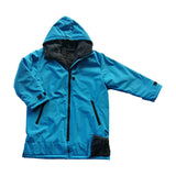Maxbell Hooded Kids Changing Robe Jacket Suit Outwear Warm Rain Coat Surf Swim Parka Blue Gray