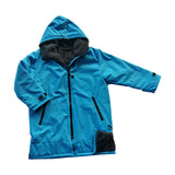 Maxbell Hooded Kids Changing Robe Jacket Suit Outwear Warm Rain Coat Surf Swim Parka Blue Gray