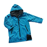 Maxbell Hooded Kids Changing Robe Jacket Suit Outwear Warm Rain Coat Surf Swim Parka Blue Gray