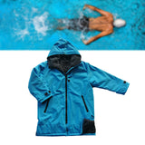 Maxbell Hooded Kids Changing Robe Jacket Suit Outwear Warm Rain Coat Surf Swim Parka Blue Gray