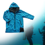 Maxbell Hooded Kids Changing Robe Jacket Suit Outwear Warm Rain Coat Surf Swim Parka Blue Gray