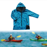 Maxbell Hooded Kids Changing Robe Jacket Suit Outwear Warm Rain Coat Surf Swim Parka Blue Gray