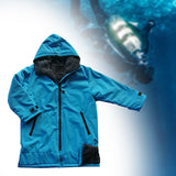 Maxbell Hooded Kids Changing Robe Jacket Suit Outwear Warm Rain Coat Surf Swim Parka Blue Gray