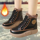 Maxbell Womens Snow Boots Short Boots Comfortable Ankle Booties Fashion Winter Black and 40