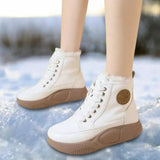 Maxbell Womens Snow Boots Short Boots Comfortable Ankle Booties Fashion Winter Beige 35