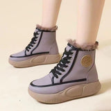 Maxbell Womens Snow Boots Short Boots Comfortable Ankle Booties Fashion Winter Violet 37