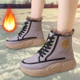 Maxbell Womens Snow Boots Short Boots Comfortable Ankle Booties Fashion Winter Violet 40