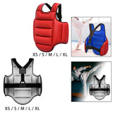 Maxbell Karate Chest Guard Sanda Women Men Kids Kickboxing Taekwondo Protector Vest Red Blue XS