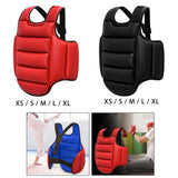 Maxbell Karate Chest Guard Sanda Women Men Kids Kickboxing Taekwondo Protector Vest Red Blue XS